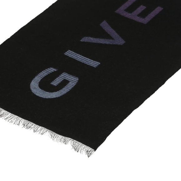 New Givenchy Logo Degrade Wool & Silk Scarf - Picture 3 of 3